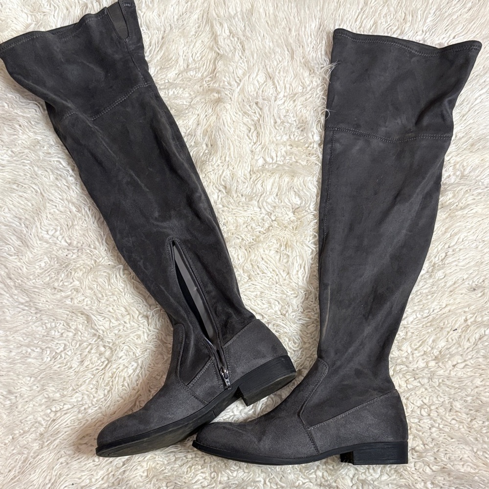 Women's Over-the-Knee Gray Boots